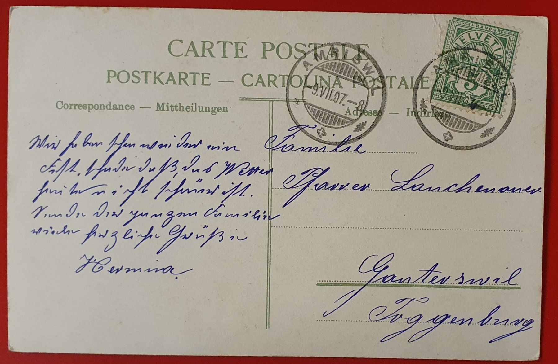 Ansichtskarten: Sängerfest Amriswil 1907 – Gebraucht aus Kreuzlingen von Rschweiz1 1