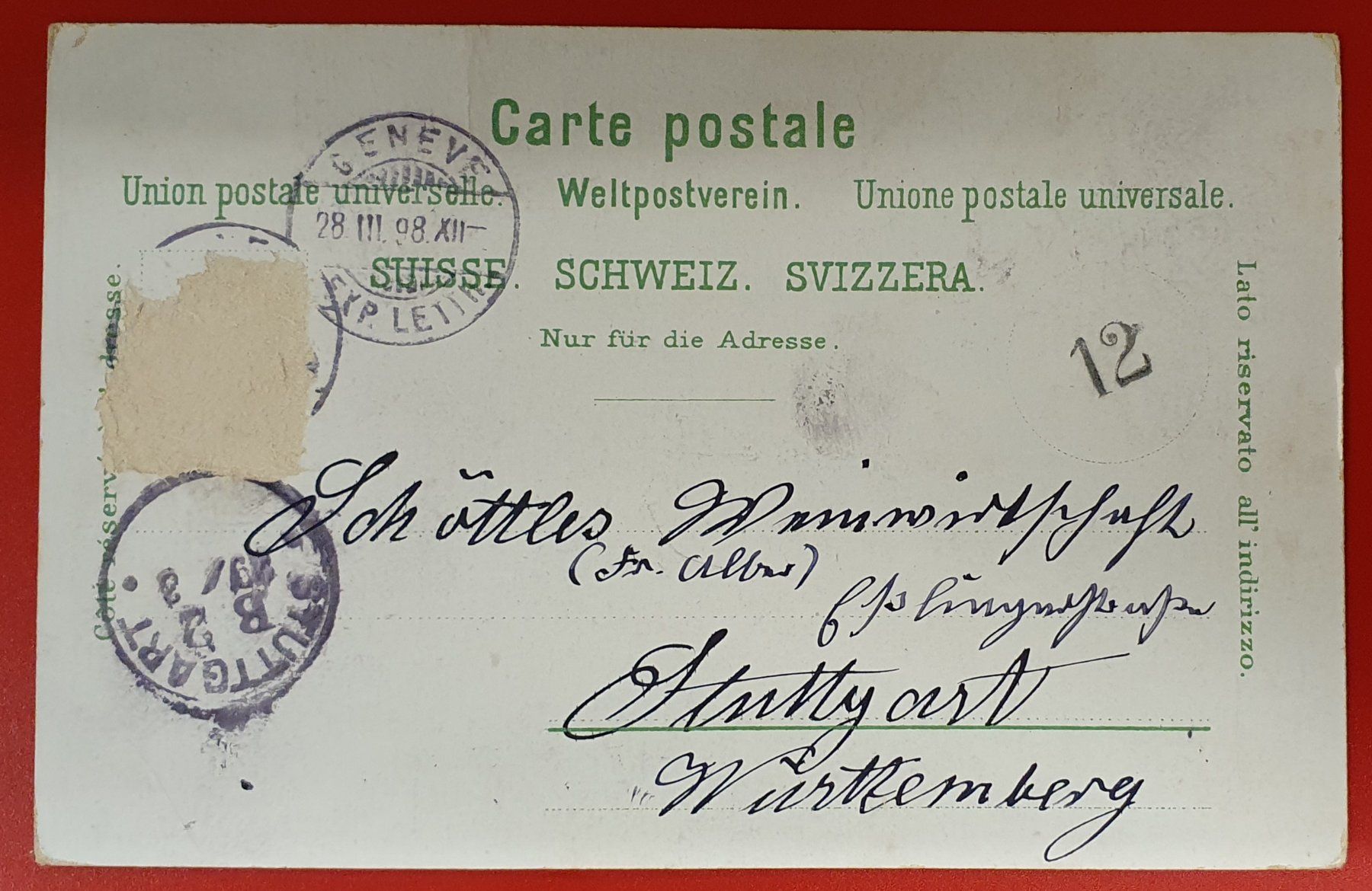 Cartoline postali: Genéve 1898 – Usato da Kreuzlingen venduto da Rschweiz1 1