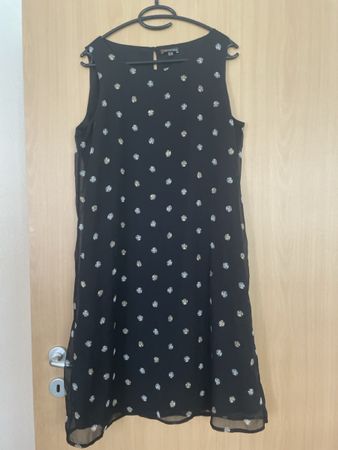 Street One Kleid in schwarz mit gold und silber Print Gr 40