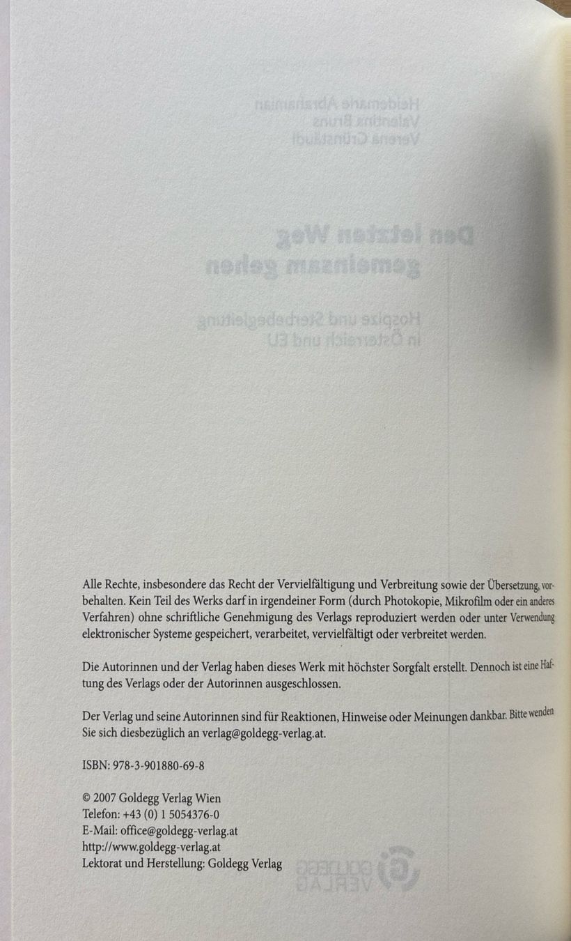 Bücher: Den letzten Weg gemeinsam gehen – Neu (gemäss Beschreibung) aus Sarnen von Livres 2