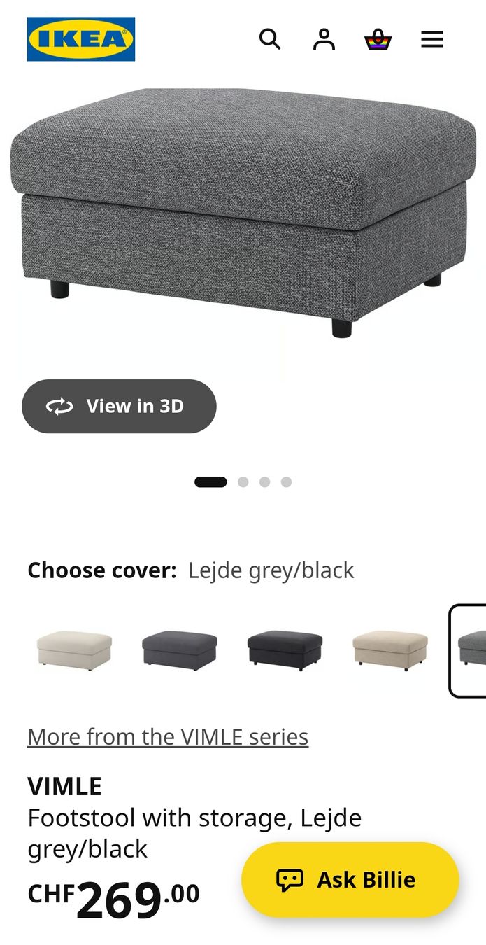 Sofas: IKEA Vimle Sofa, zwei Stühle und ein Hocker – D'occasion à Kloten par manchesterblue 6
