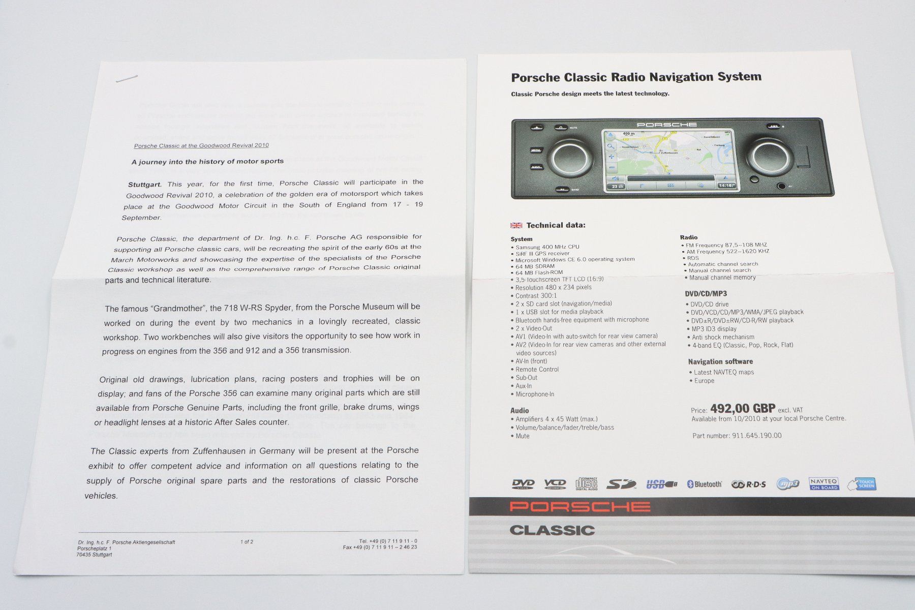 Porsche Documenti: Porsche Classic 2010 Pressemappe – Usato da Bühl b.Aarberg venduto da Collectorpassions 8