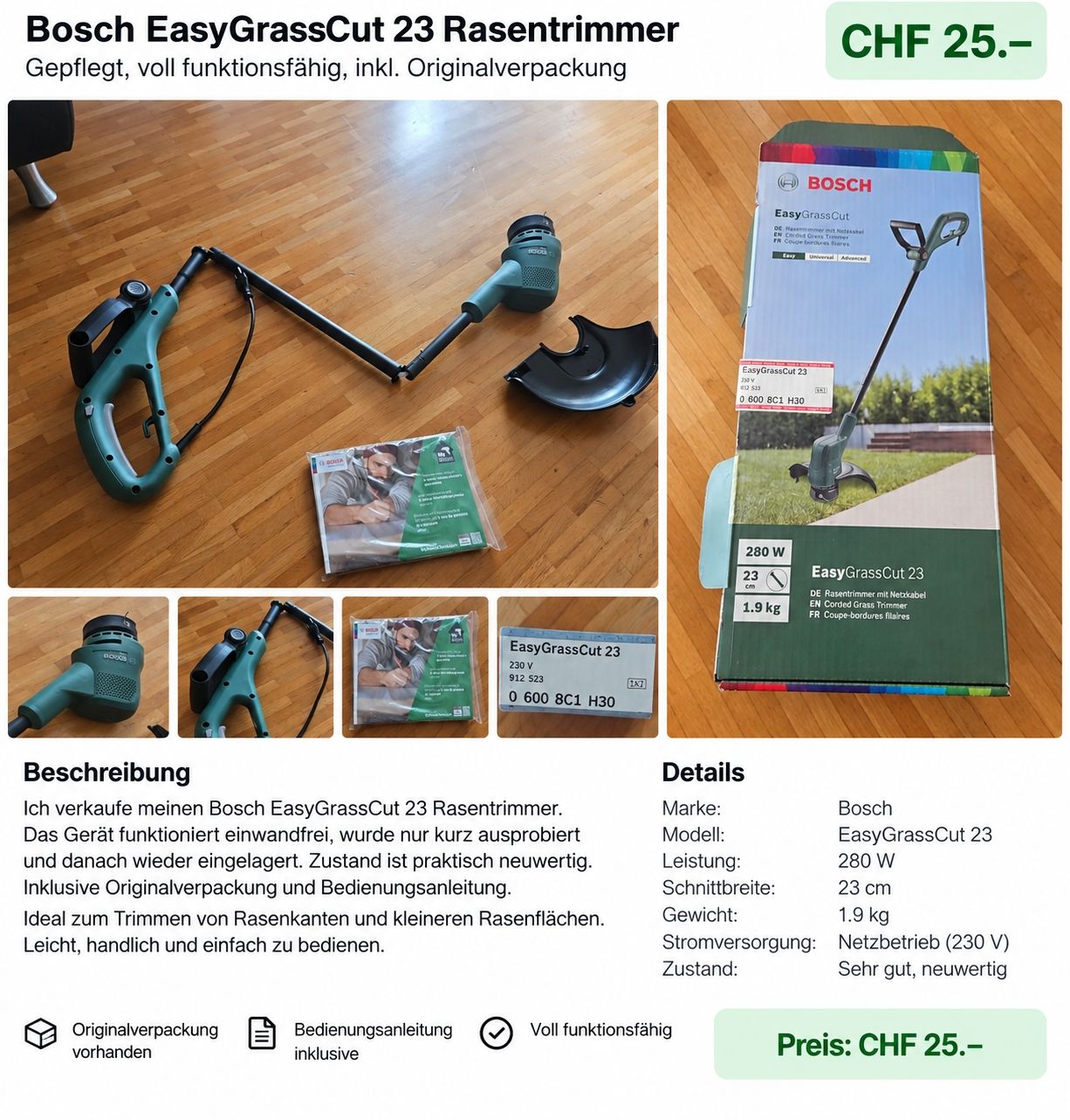 Bosch Tagliaerba: Bosch Rasen Trimmer – Nuovo (secondo la descrizione) da Hedingen venduto da DonCardinale