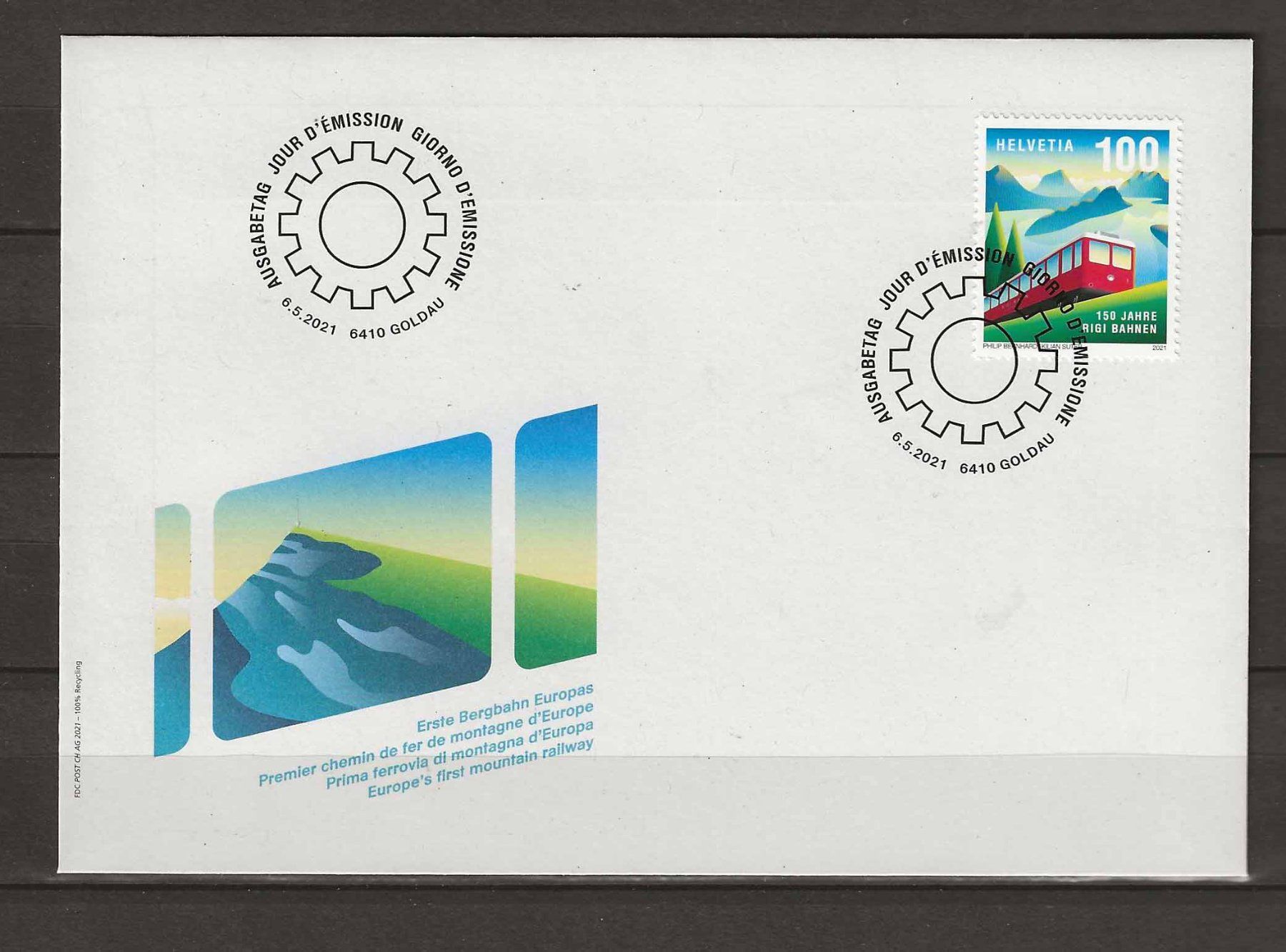 Tutti i francobolli: F1821 - FDC 150 ans RIGI – Usato da Trélex venduto da Phil_Albert