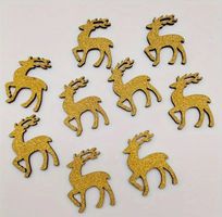 12 GOLDENE, GLITZERNE RENTIERE  NEU+OVP