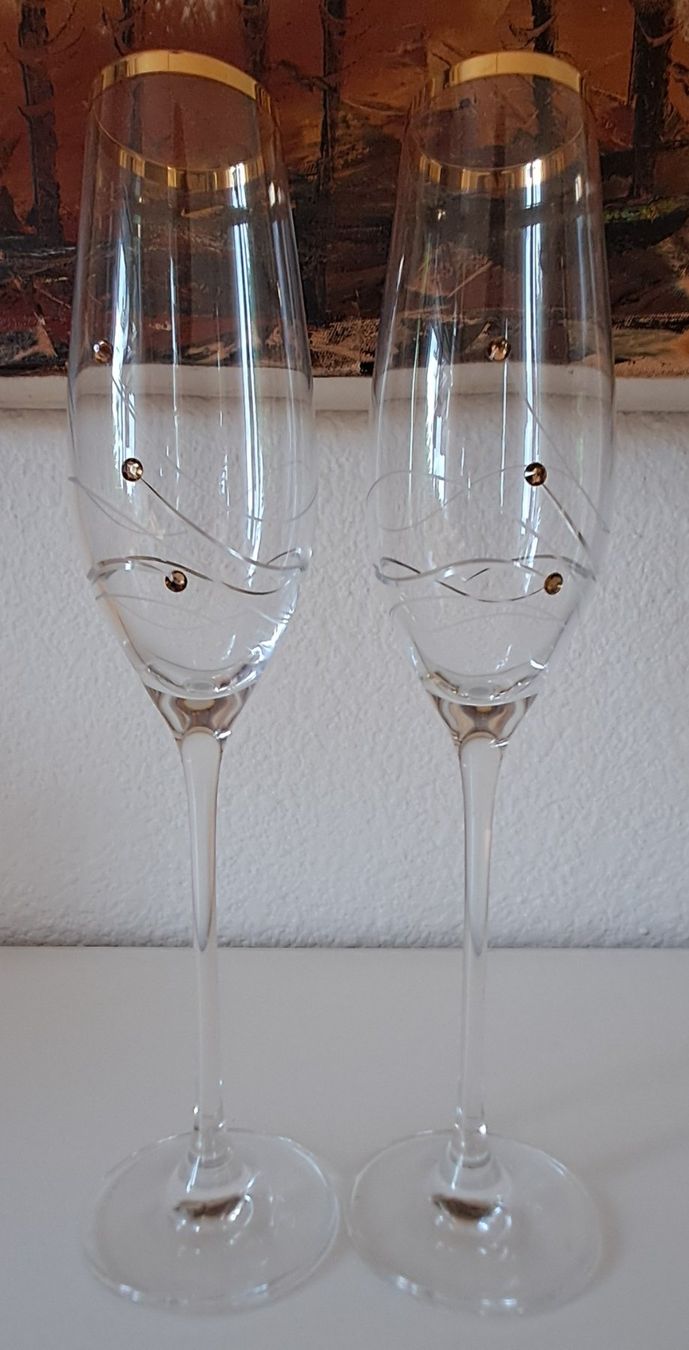 Swarovski Bicchieri: 2 wunderschöne Designer Champagnergläser von Swarovski – Nuovo (secondo la descrizione) da Wallisellen venduto da chanel007 3