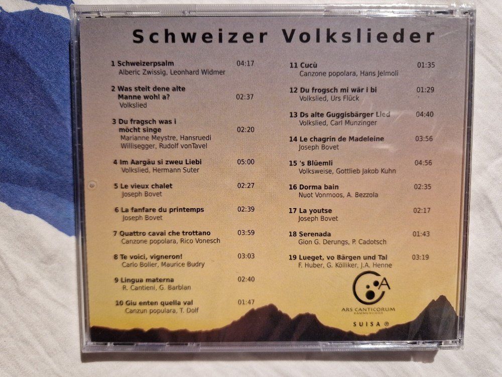 CD: Schweizer Volkslieder: Ars Canticorum - Vergriffen! – Nuovo e nell'imballaggio originale da Brittnau venduto da Zibu 1