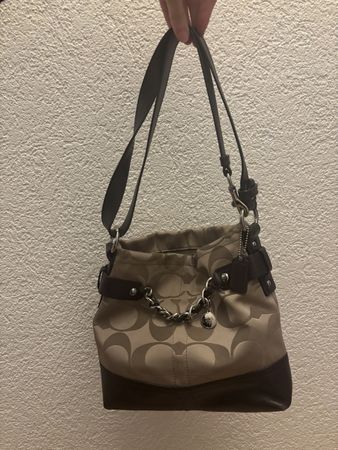 Vintage Coach Signature Hobo Schultertasche