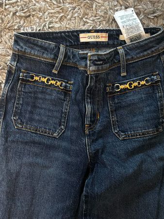 Guess Eco 1981 High-Rise Straight Jeans - Blue - 25