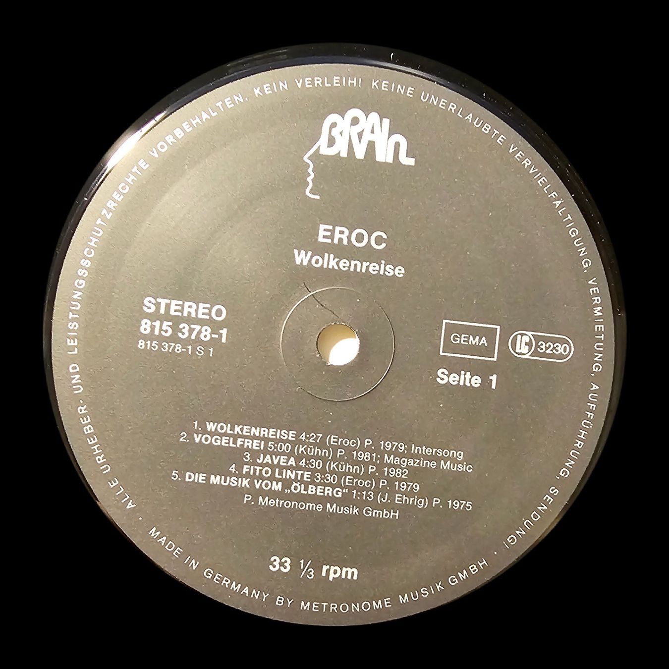 Schallplatten: Eroc ‎– Wolkenreise – Gebraucht aus Wahlen b. Laufen von Cg10 2