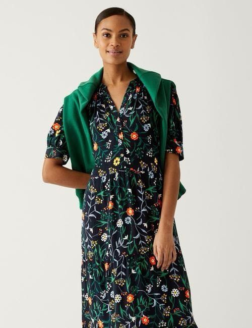 Vestiti: Viscose Floral Dress S/M – Usato da Claro venduto da sof_pkm8
