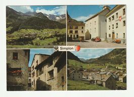 Postkarte Zeigt Motive aus dem Dorf Simplon im Kanton Wallis