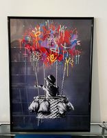 Banksy Bild 50x70: Girl in Balloon, inkl. Rahmen mit Glas