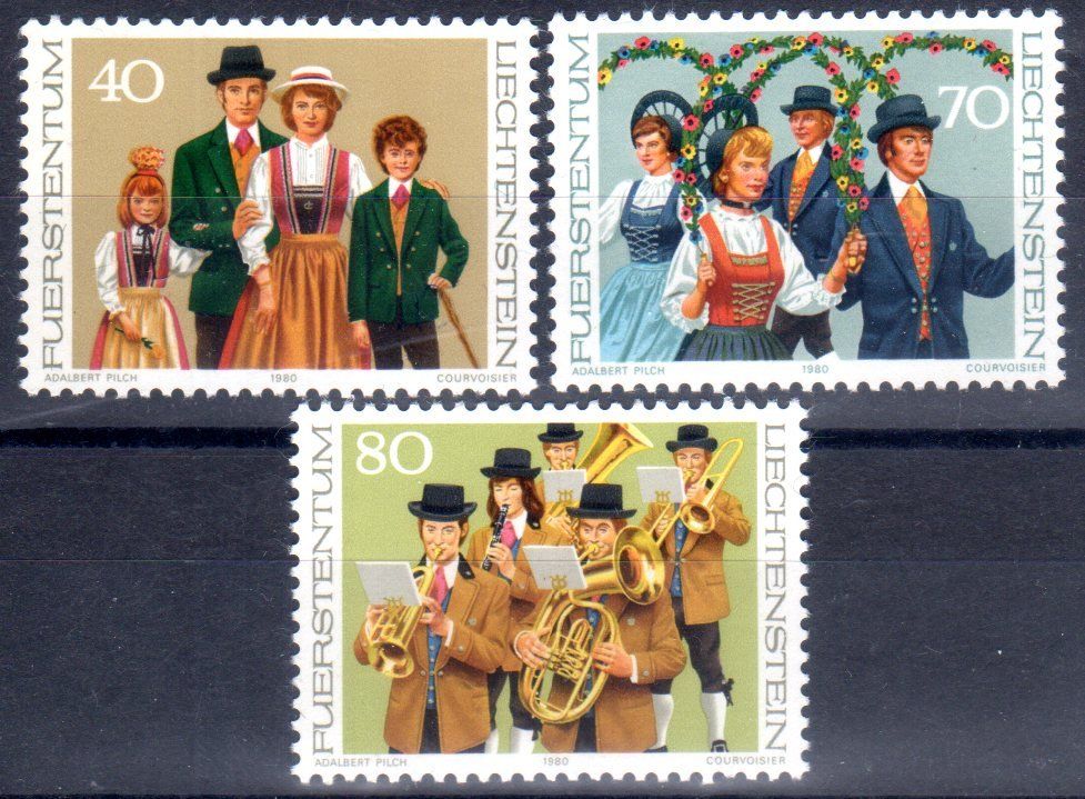 Tutti i francobolli: 1980 LIECHTENSTEINER TRACHTEN ** POSTFRISCH ** - BB151 – Usato da Losone venduto da EM2019