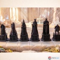 Fantasy Chess Set Gothic Medieval Chess Pieces - 3D Printed