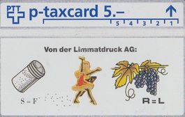 PTT p-taxcard 5.- Limmatdruck AG  guter Zustand 2x