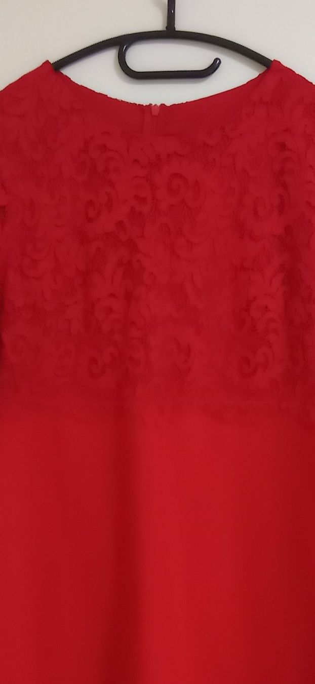 Vestiti: Rotes Kleid mit Spitze, festlich, Grösse 38, Herbstchic – Nuovo (secondo la descrizione) da Bremgarten venduto da gernekaufen1969 2