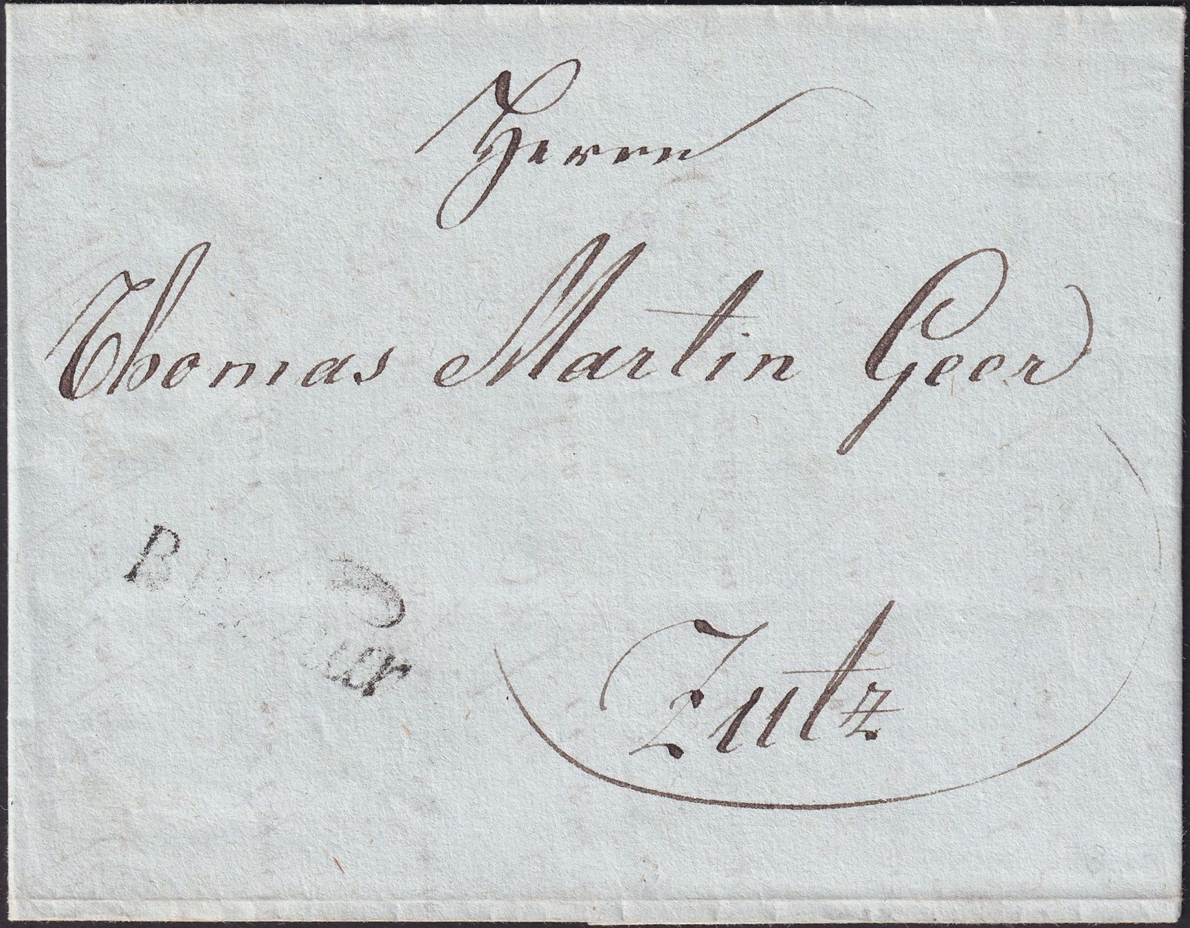 Tutti i francobolli: 1817, "BB. CHUR", wunderschöner Vorphila-Brief nach ZUTZ – Usato da Sursee venduto da Luzernerraute 1