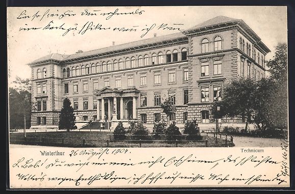 Ansichtskarten: AK Winterthur, Technicum, 1904 – Gebraucht aus Berlin von bartko-reher