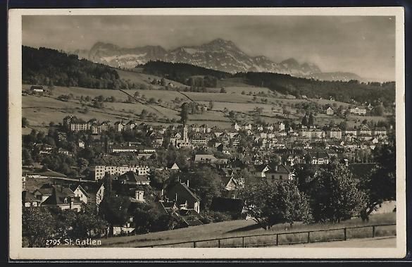 Cartoline postali: AK Sankt Gallen, Totalansicht, 1932 – Usato da Berlin venduto da bartko-reher