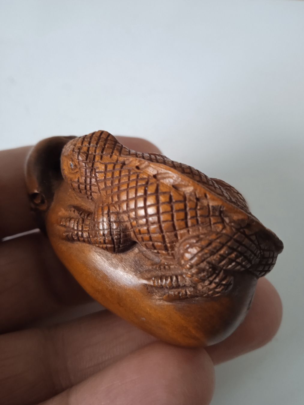 Statuette: Japon traditionnel netsuke en bois de buis – Usato da St-Aubin-Sauges venduto da asianart 4