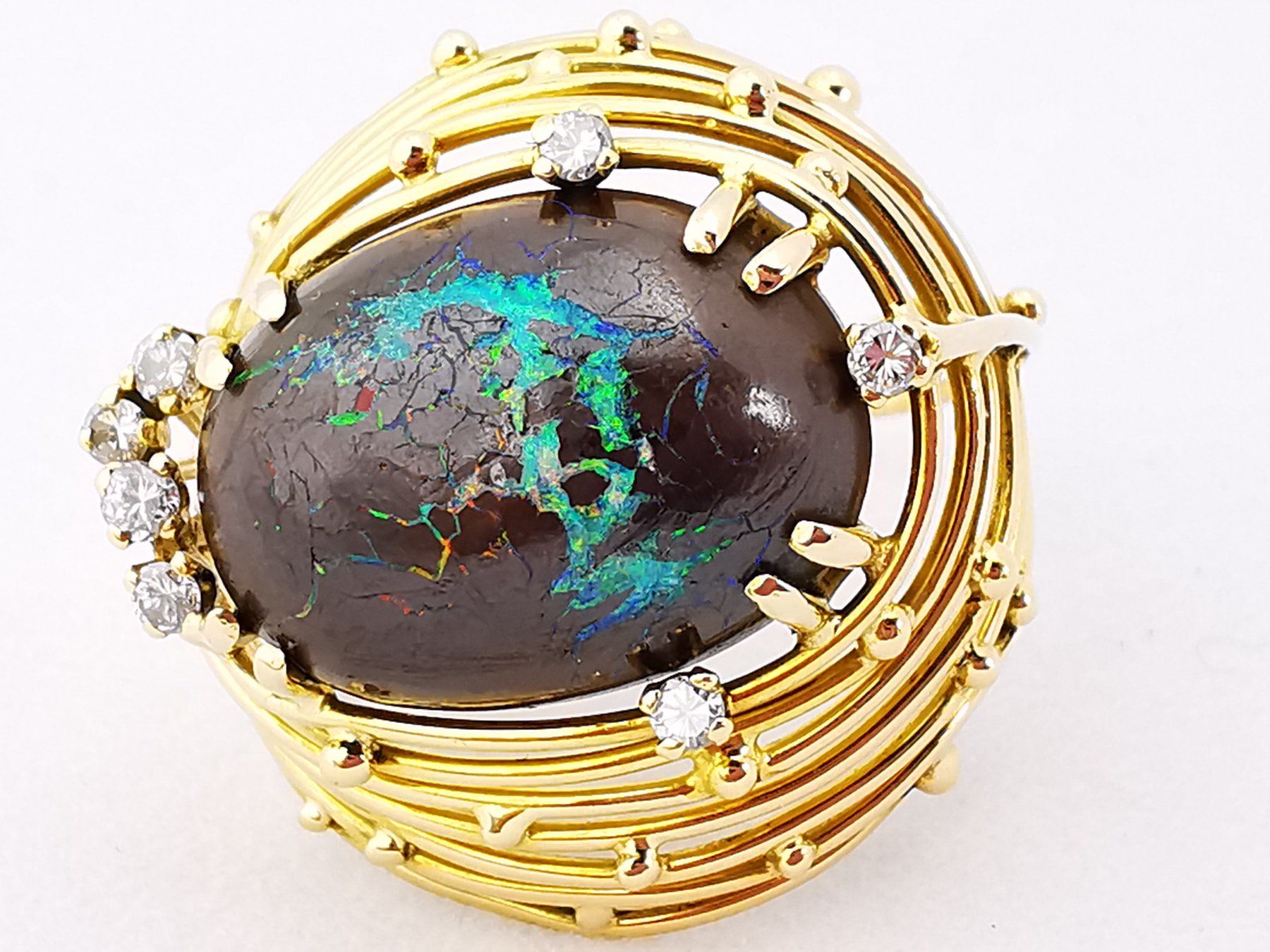 Anelli: Anello 18k con diamante e opale Boulder – Usato da Brissago venduto da Kri_2k8j 8