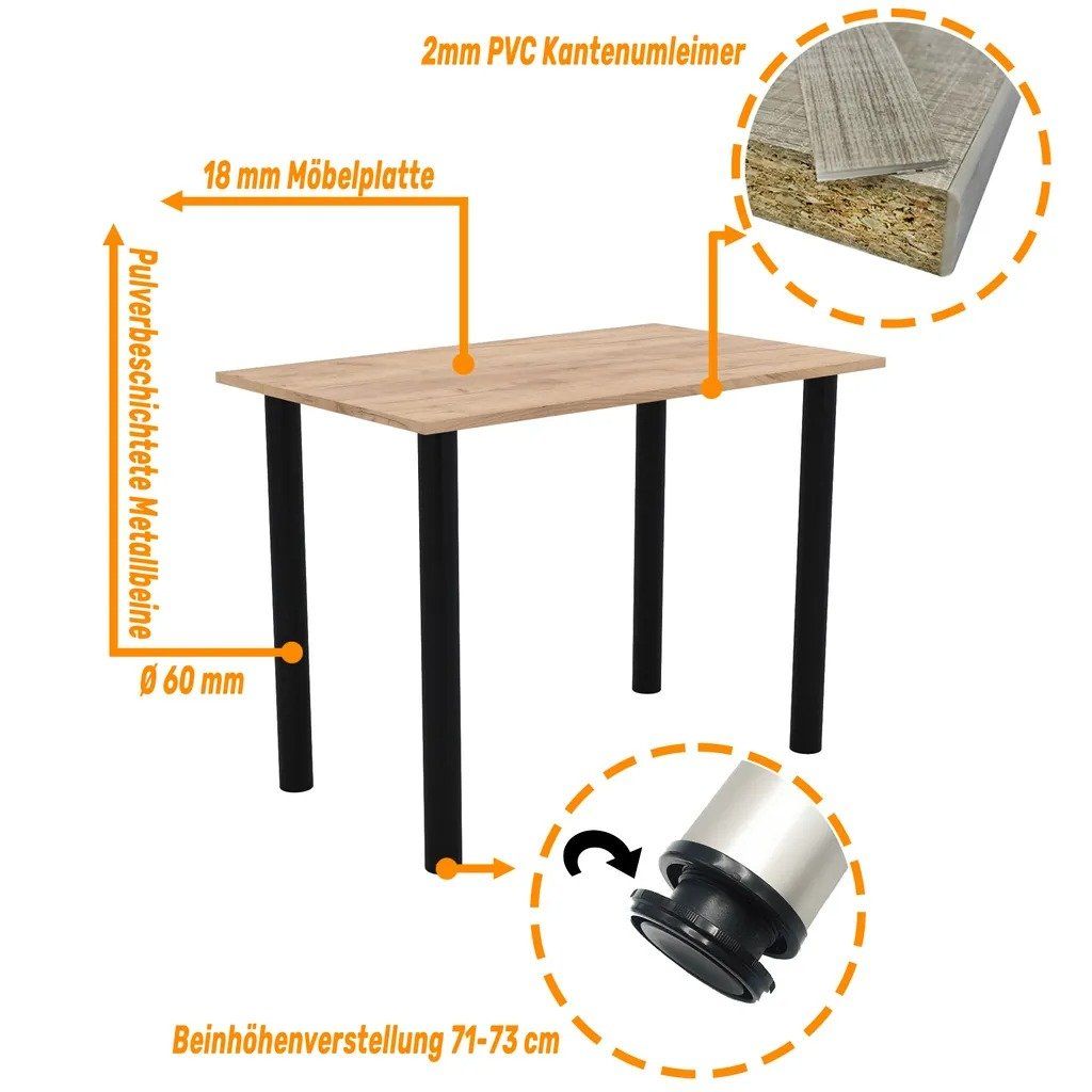Tische: 70x60 | Esszimmertisch - Esstisch - Küchentisch – Neu und originalverpackt aus Winterthur von aredo 5