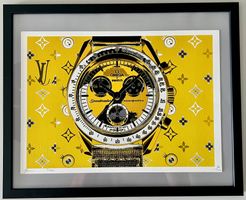 DEATH NYC Pop Art „Moonswatch & Vuitton“, Ltd.x/100 + cadre