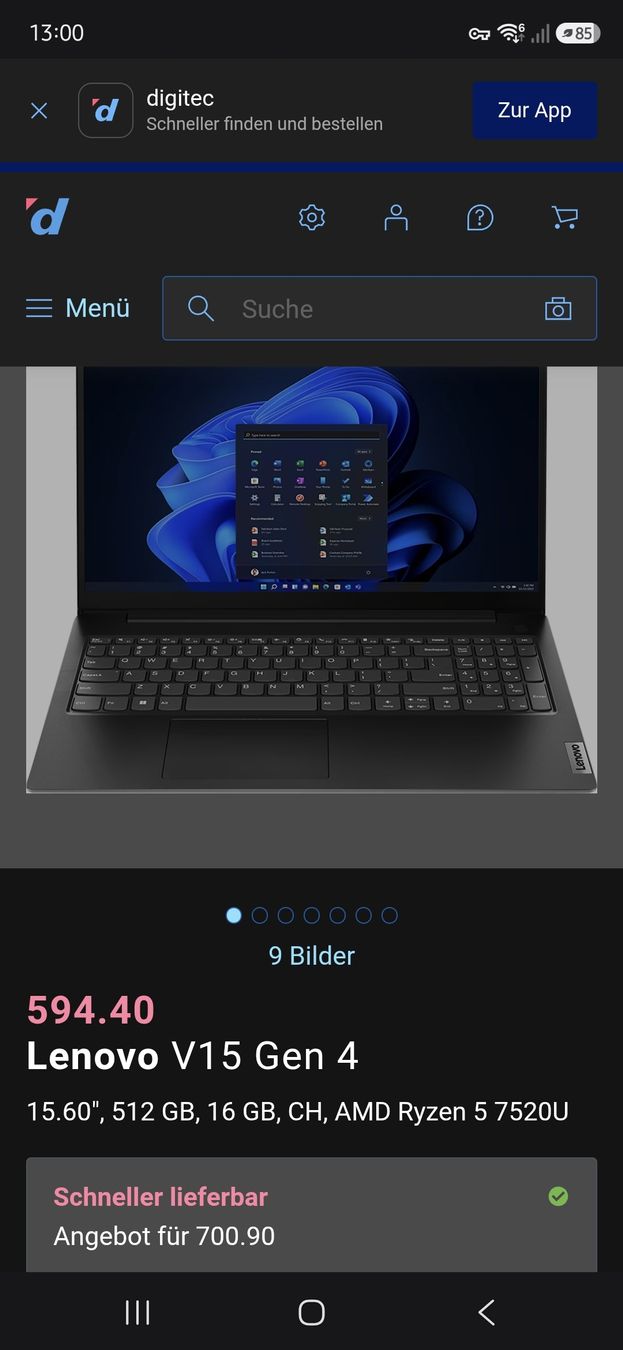 Lenovo Notebook: Lenovo V15 Gen4 – Nuovo (secondo la descrizione) da Grindel venduto da Taoway 2