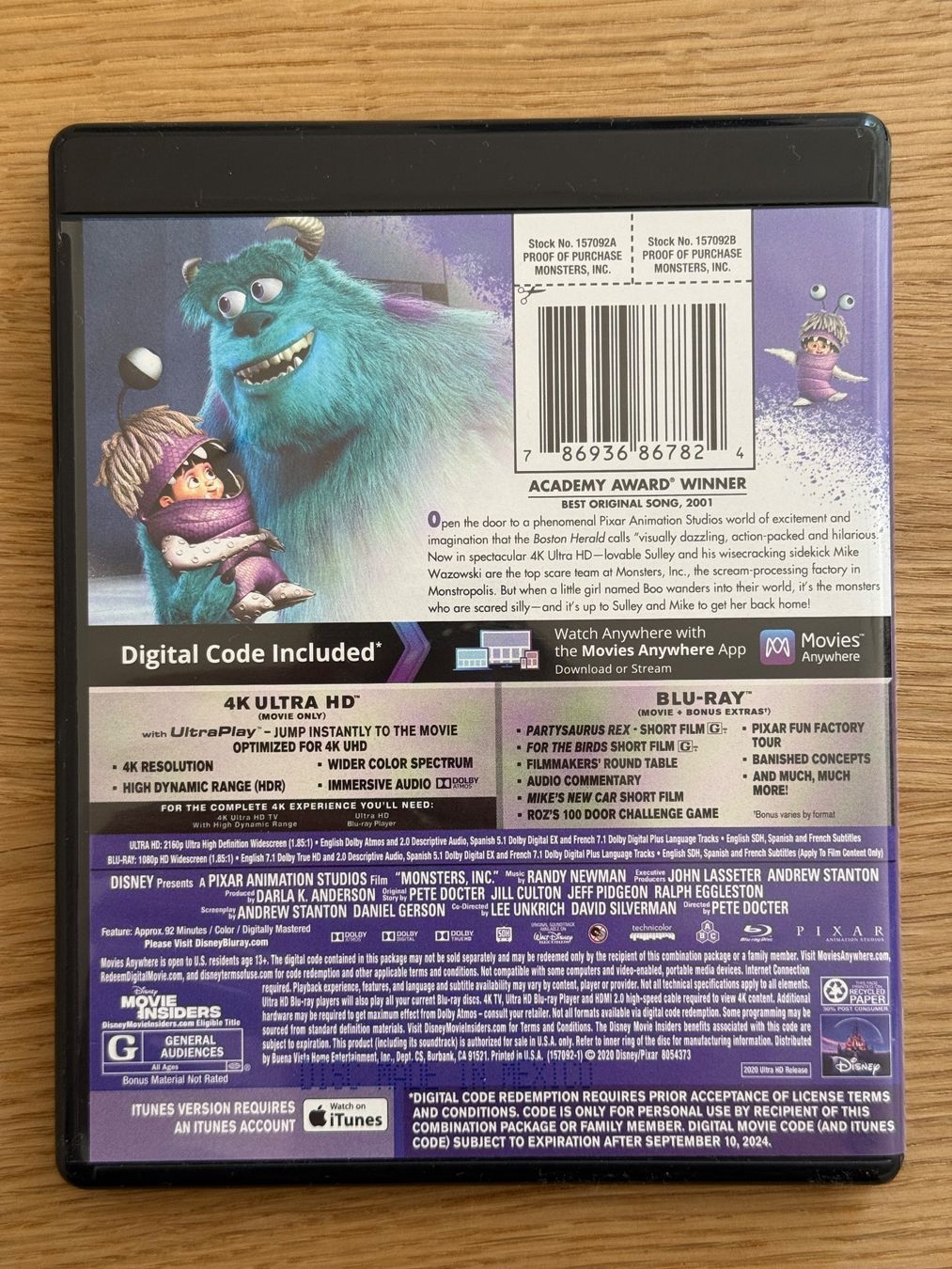 Tutti i DVDs: Monsters Inc 4k Bluray – Usato da Wallisellen venduto da Art_Vendorlay 1