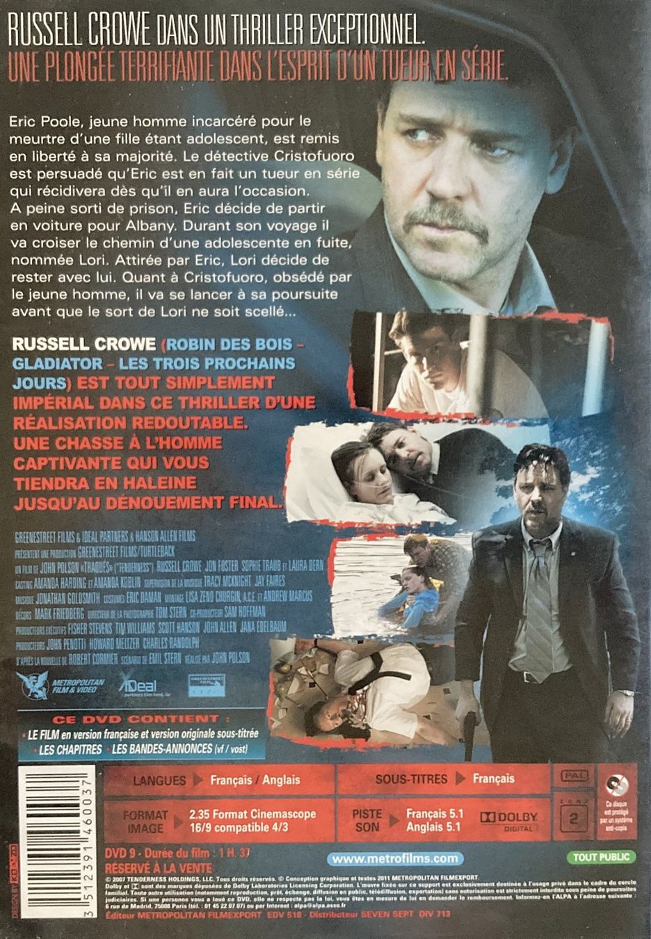 Tous les DVDs: TRAQUES - RUSSEL CROWE (1 DVD) – D'occasion à Bottens par hotter-than-hell 1