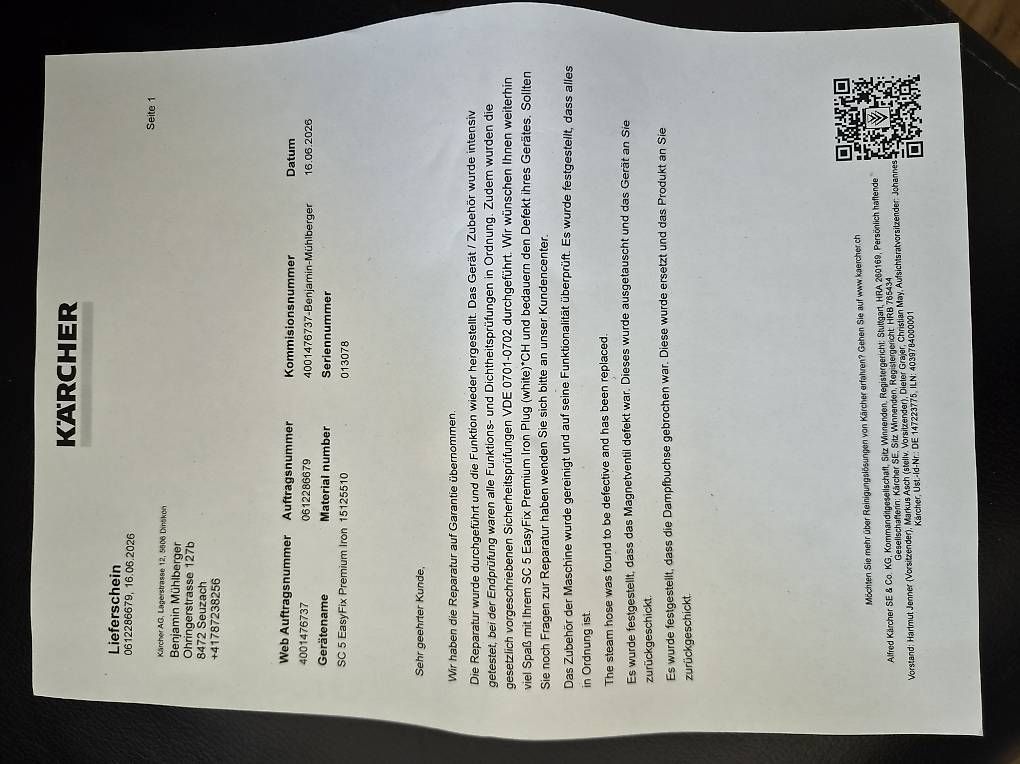 Nettoyeurs à vapeur: Kärcher SC 5 Easyfix Dampfreiniger – D'occasion à Seuzach par Muehlben 1