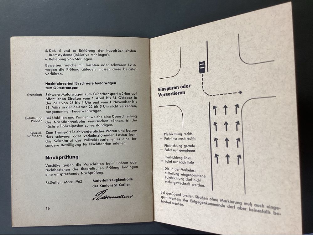 MotorfahrzeugFührerprüfung St. Gallen 1962, Oldtimer Kaufen auf Ricardo