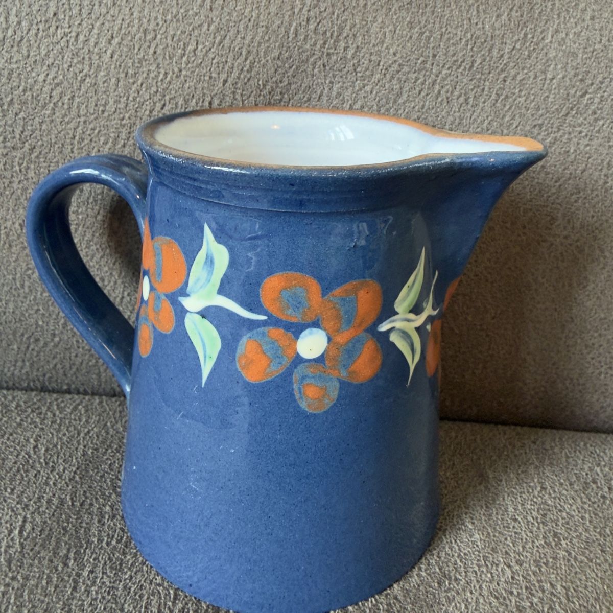 Carafes: Wunderschöne blaue Keramikkaraffe mit Blumenmuster – D'occasion à Widnau par kustercarmen 3