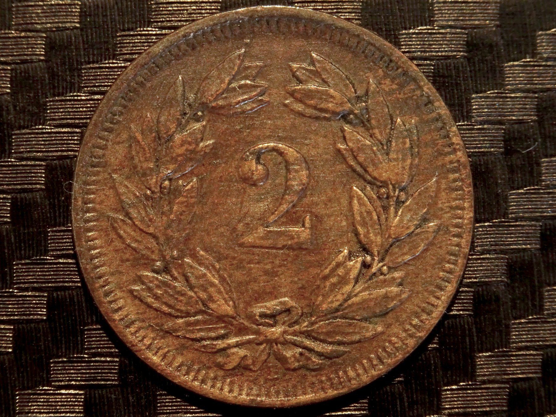 Tutti le monete: 1906 - 2 cts. 0.50 Mio.!!! 2.45gr!! – Usato da Courgenay venduto da ZubR237 1