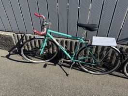 Citybike Diamant Retro Türkis mit Gepäckträger