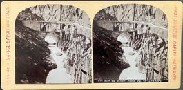 Stereo-Foto Teufelsbrücke Schöllenen - Uri