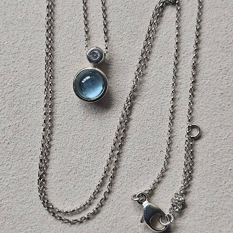 Catenine: Collier argent 925 avec Topaze et Diamant – Nuovo e nell'imballaggio originale da Orbe venduto da Adaline.64