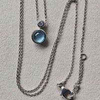 Collier argent 925 avec Topaze et Diamant