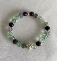 Edelstein Armband Fluorit mit echt Silber auf Mass