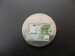 Medaille Europäische Währung 100 Euro Banknote 2002
