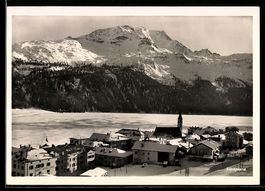 AK Silvaplana, Ort, See und Bergpanorama