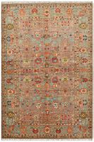 Sultani Afghan Teppich Türkis und Beige 300x205Cm