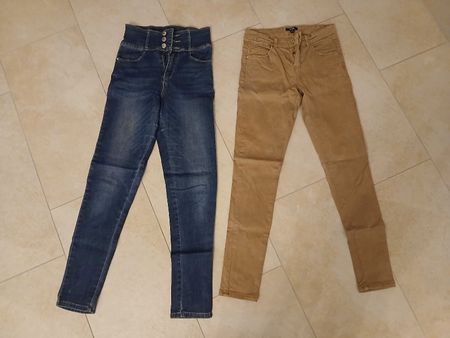 2 Hosen: Jeans Tally Weijl, XS Kiabi Cordhose,