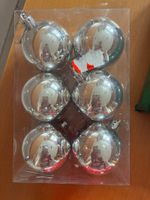 Weihnachtskugeln 6er Set silber glänzend 