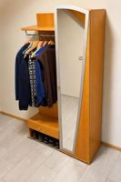 Gratis Garderobe mit Spiegelschrank Holzoptik (105x200)