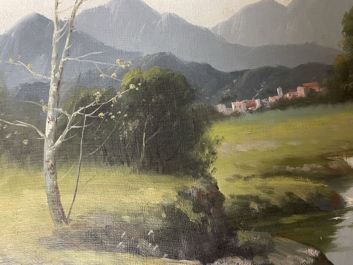 Tableaux: Gemälde Landschaft mit Hirtin signiert – D'occasion à Hindelbank par chinok01 7