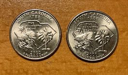 2 USA State Quarters South Carolina 2000 D&P