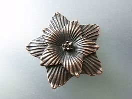 3 Anhänger Blume altkupfer 30mm