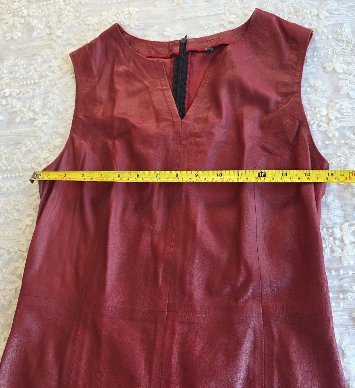 Vestiti: Elegantes rotes Lederkleid, Gr. S, ein Hingucker! – Usato da Rheinsulz venduto da Gilea 4